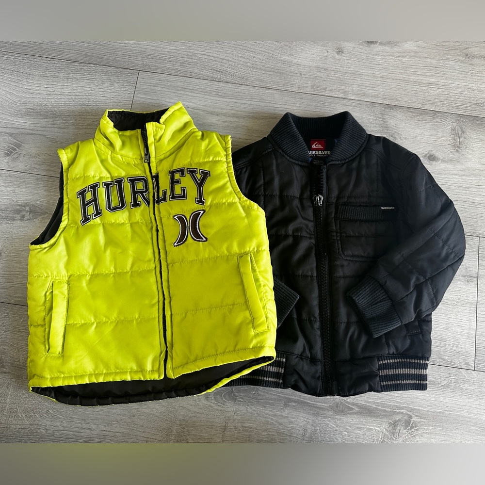 Boys 2T - Hurley Vest & Quicksilver Jacket!